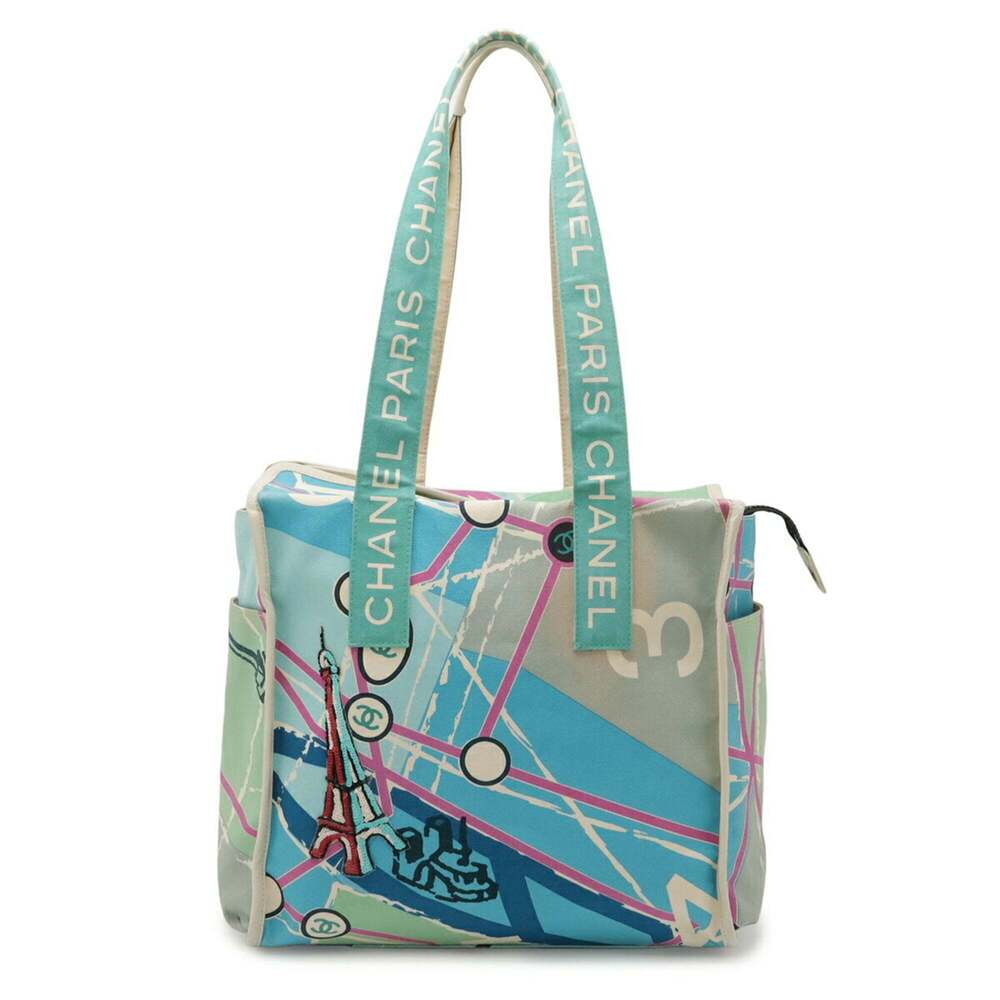 CHANEL Blue Canvas Shoulder Bag - Picture 2 of 10